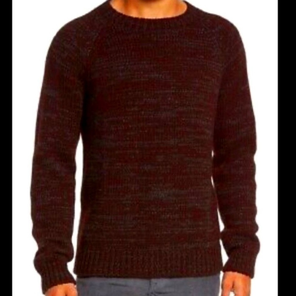 VINCE Men’s Wool Blend Oxblood Crewneck Sweater